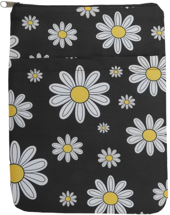 Copertine per Libri con Disegno di Fiori - Scatola per Libri con Chiusura a Cerniera - Materiale Lavabile - Sostenibile - Dimensioni 28 x 21 cm