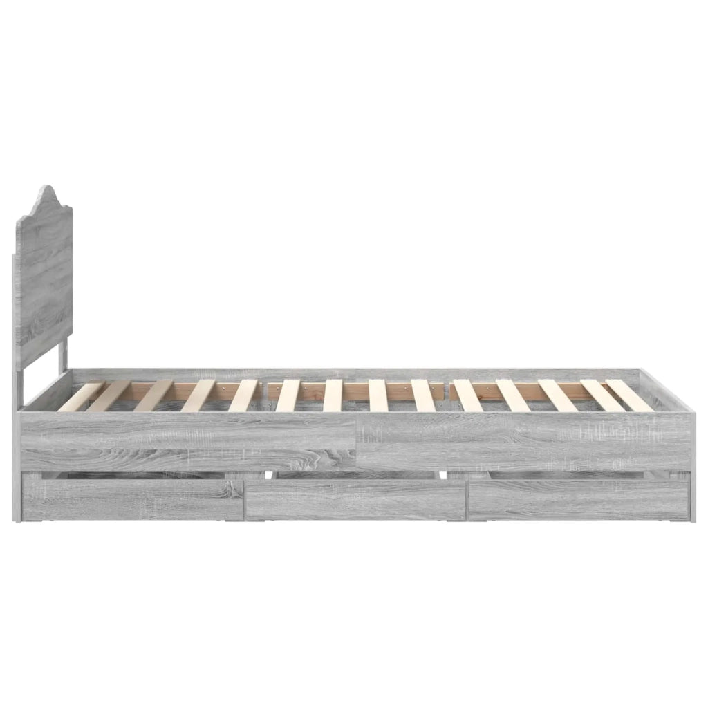 Struttura del letto con cassetto Sonoma grigia 90 x 190 cm 3413462