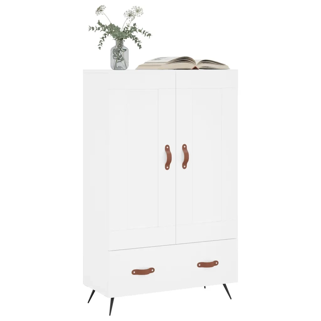 Credenza-Buffet-Armadio da cucina Bianca 69,5x31x115 cm in Legno Multistrato 974266