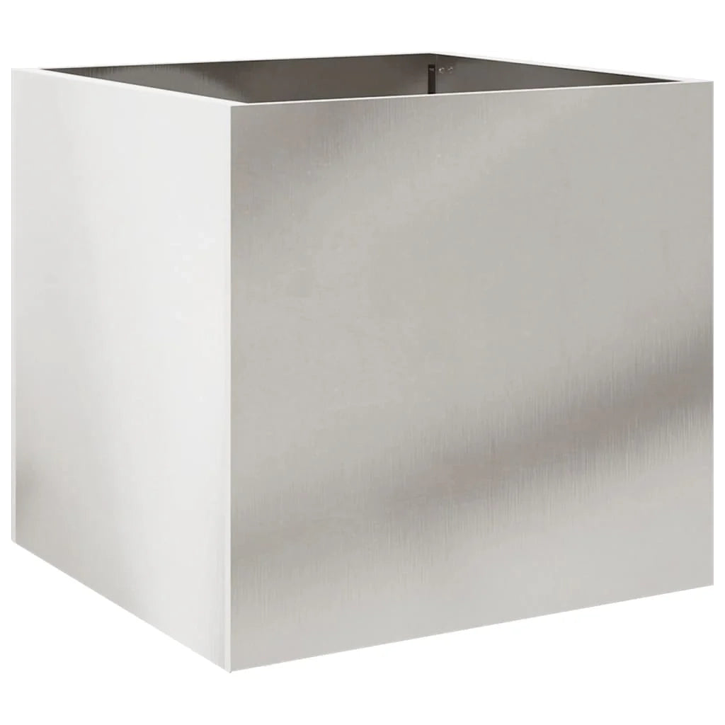 Vassoio per fioriera aiuola rialzata piante fiori terrazza giardino argento 42 x 40 x 39 cm acciaio inossidabile argento 02_0038069