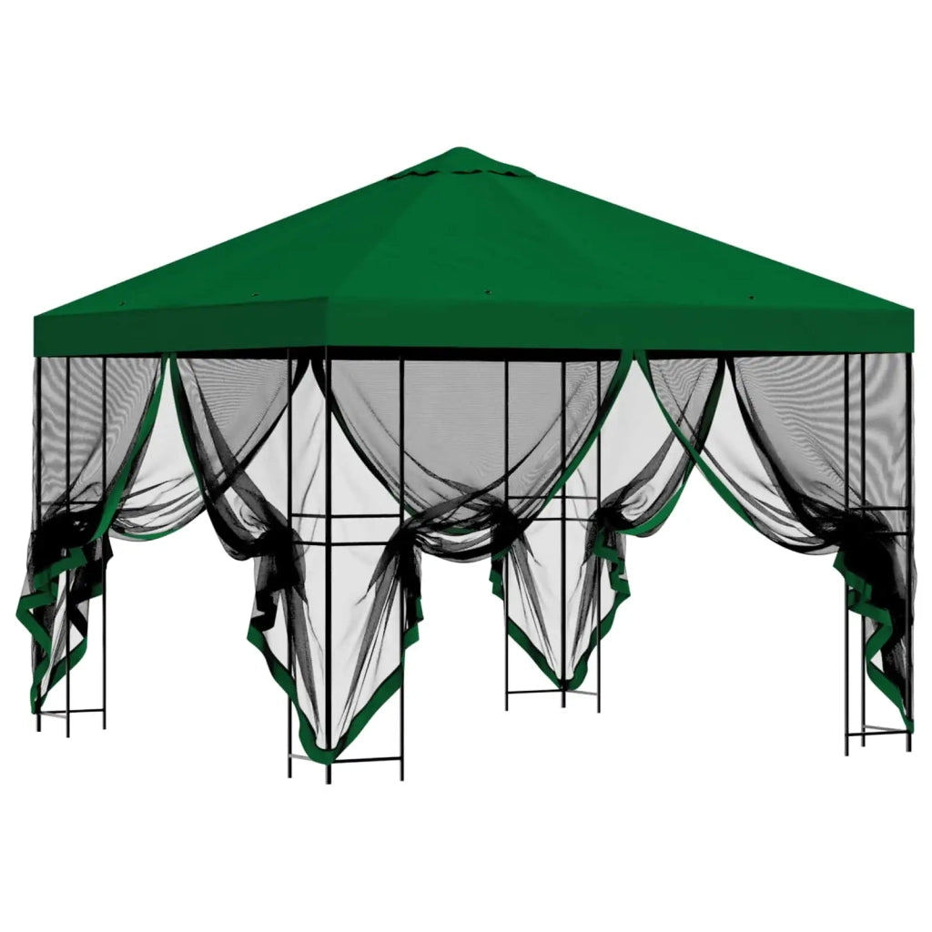 Gazebo da giardino con pareti laterali 3 x 3 m Verde 900341