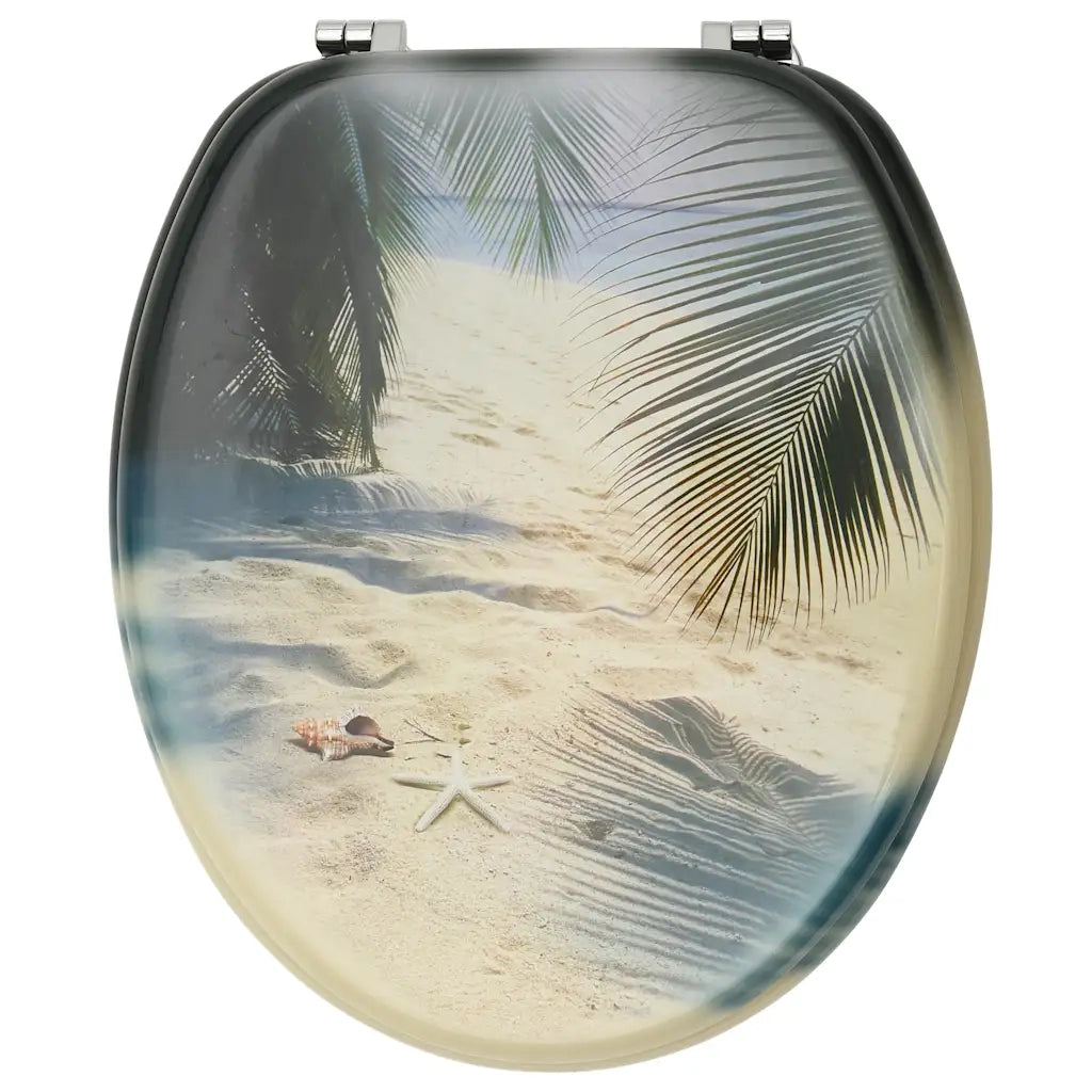 Tavoletta WC con Coperchio MDF Design Spiaggia CFW8076655