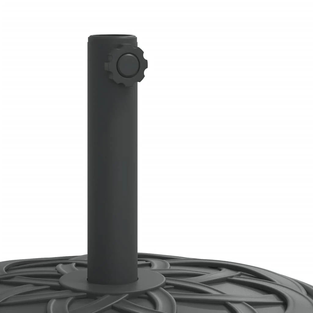 Base per ombrellone rotonda 45 x 35 cm ombrellone da giardino stabile ed elegante con finitura opaca in PE nero 02_0056648