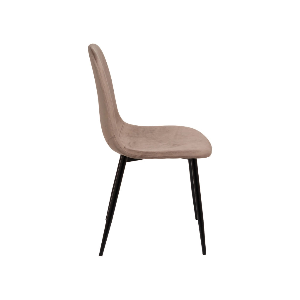 Set di 2 sedie Arter, Poltrona rivestita in velluto, Sedia da pranzo imbottita, Seduta per riunioni, 45x56h87 cm, Tortora