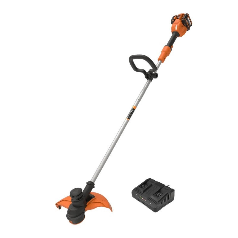 Decespugliatore a batteria WG183E 40 Volt con 2 batterie 20 Volt 2 Ah e doppio caricabatteria per rifinitura giardino - Worx