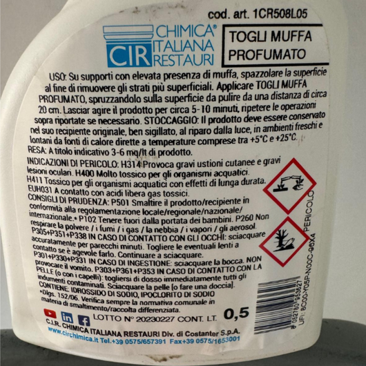 Detergente universale profumato spray sbiancante sanificante togli muffa 500 ml