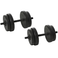 Set Manubri Palestra 20kg (4x2.5kg, 4x2kg) con 8 Dischi da 2kg, 2.5kg, Ø25mm, per Allenamento a Casa
