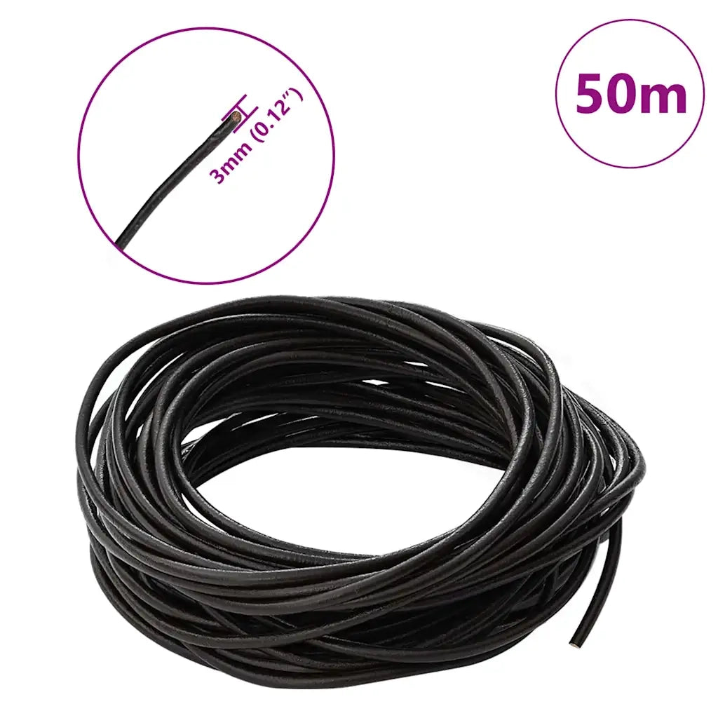 Cordino in Pelle Marrone Scuro ?3 mm x 50 m Pelle CFW7348925