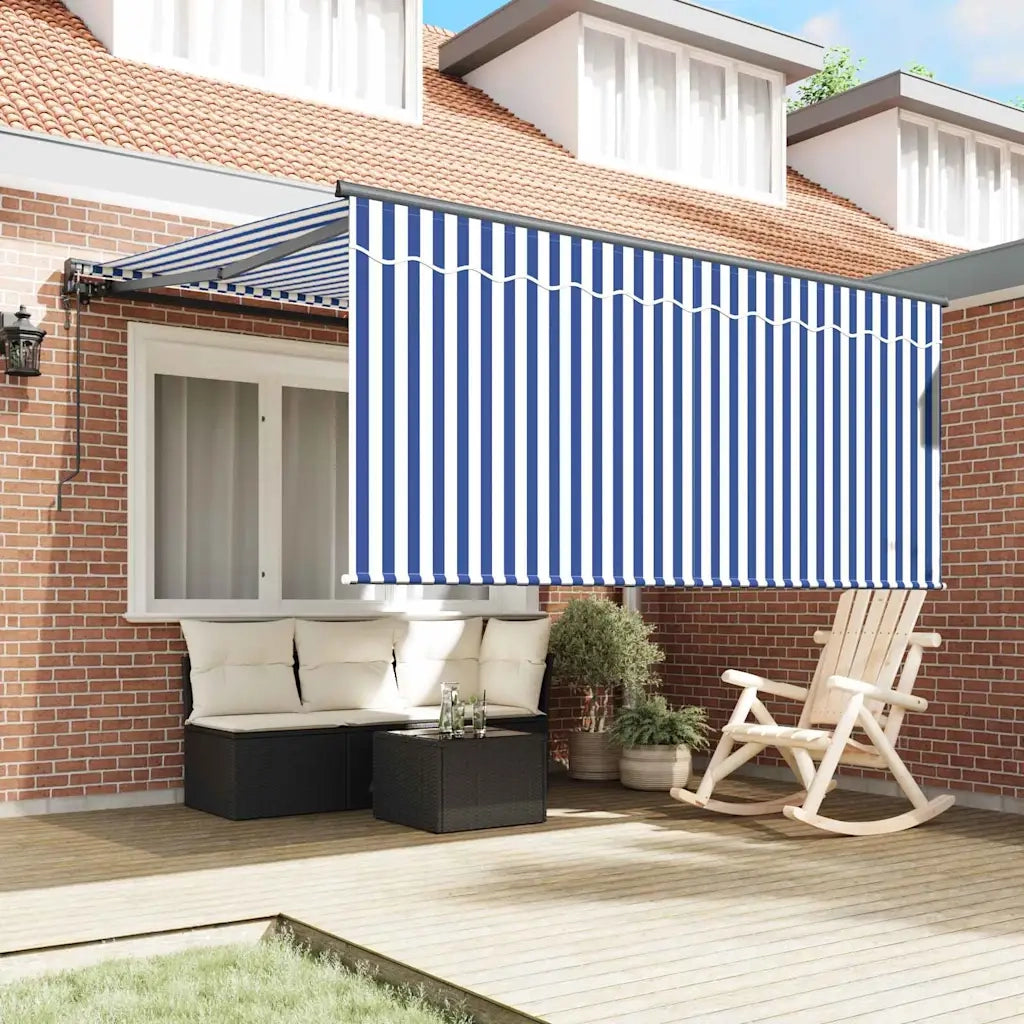 vidaXL Tenda Retrattile Blu e antracite 350 x 250 cm