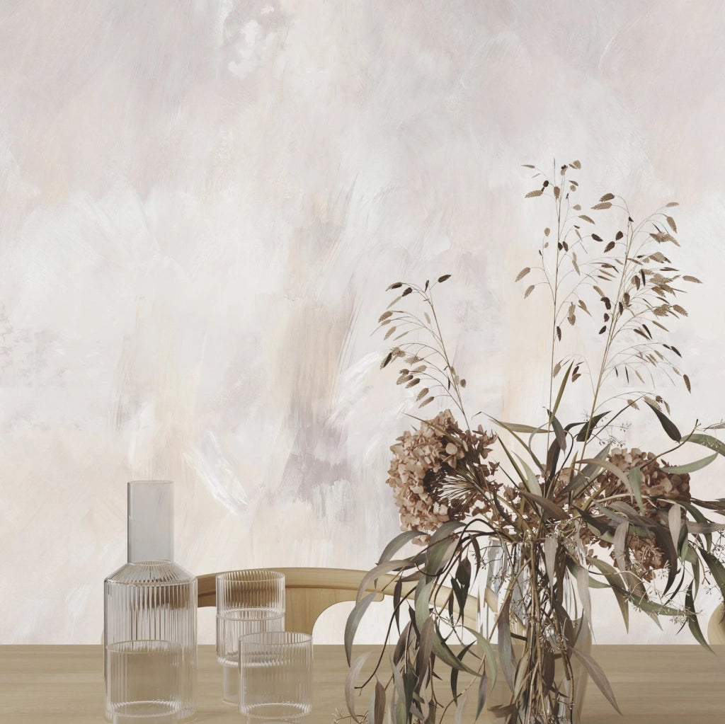 Carta da Parati Stucco Veneziano Beige e Tortora Carta Vegana 250x200cm 5,5mq 