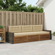 Set di divani da esterno 3 pcs Naturale e Beige Poliestere 3382981