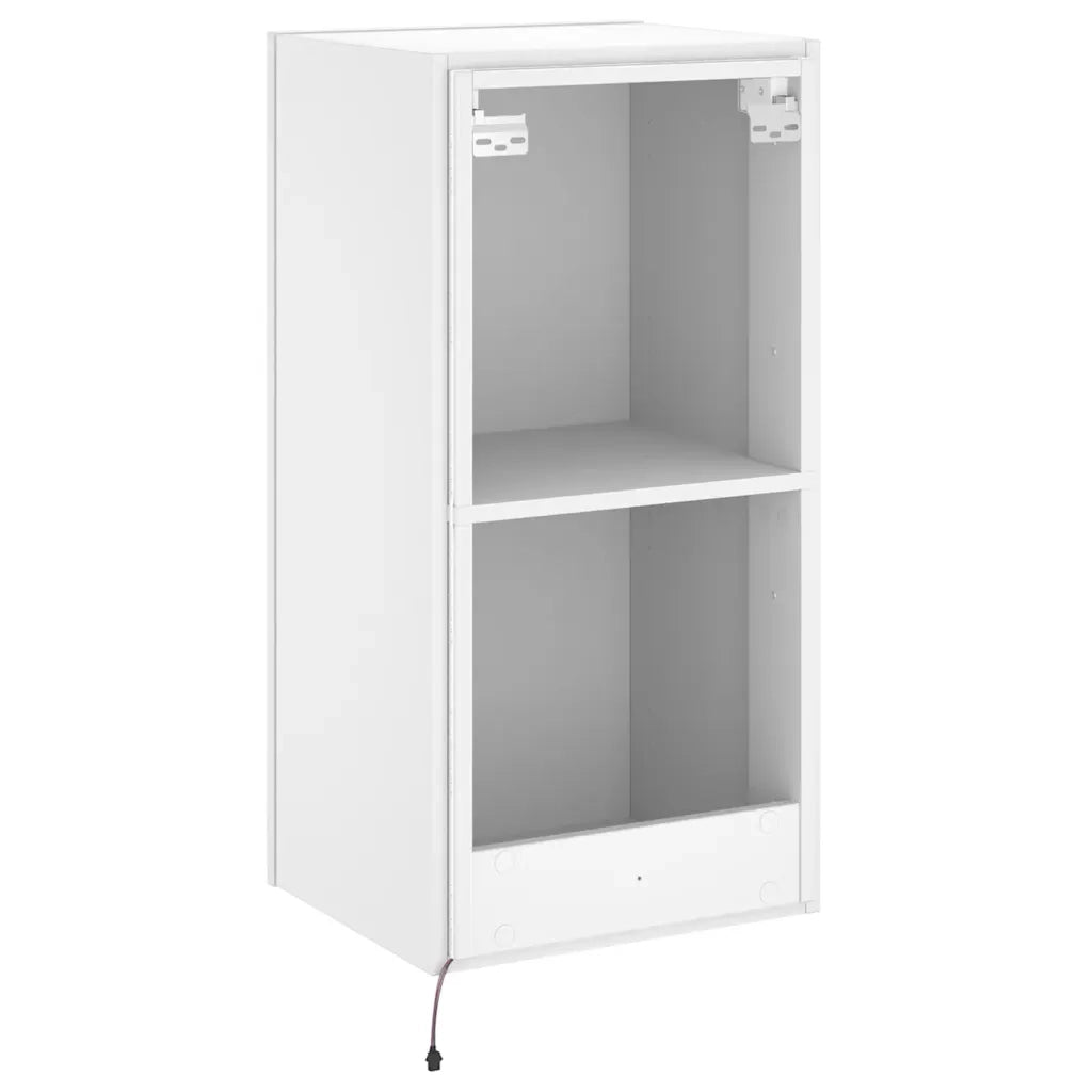 Mobile TV a Parete con Luci LED Bianco 40,5x35x80 cm 837260