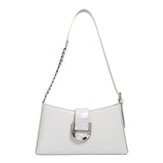 Borsa a tracolla da donna in vera pelle, colore grigio.
