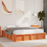 Telaio letto con contenitore sollevabile Marrone cerato 160x200 cm Legno massello di pino
