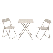 Set Bistrot Pieghevole da Esterno 3 Pezzi ¨C MINIMAL ¨C Beige, 2 Sedie e 1 Tavolo