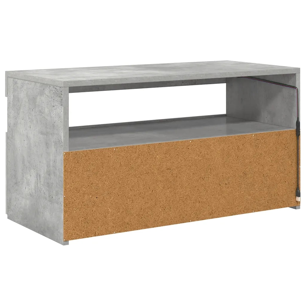 Mobile Porta TV con Luci LED Grigio Cemento 75x35x40 cm 804399