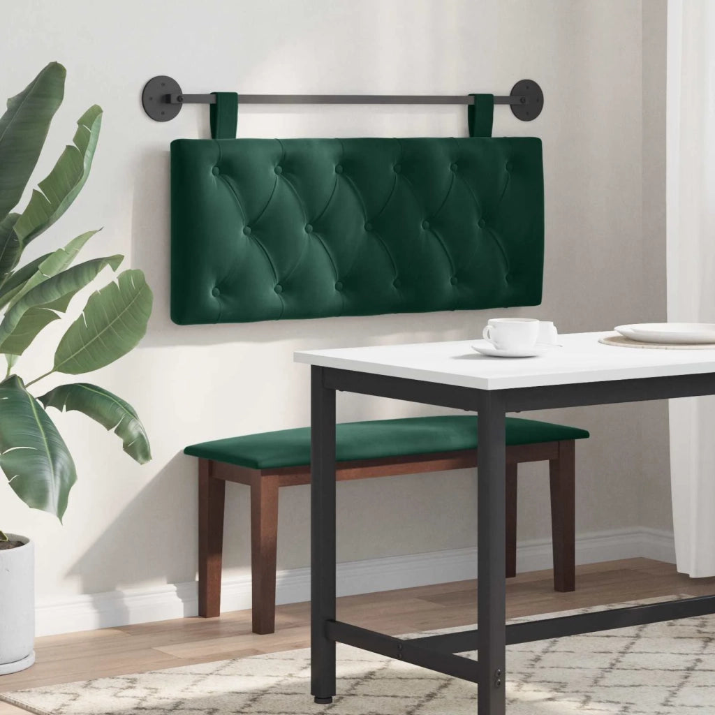 Testiera | Testata sospesa Con luce LED Verde Scuro Velluto