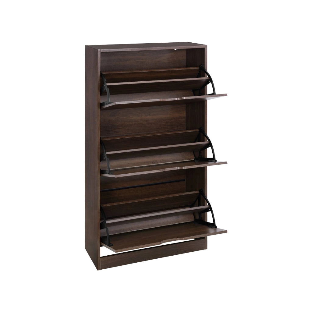 Scarpiera in legno, 3 ante, noce