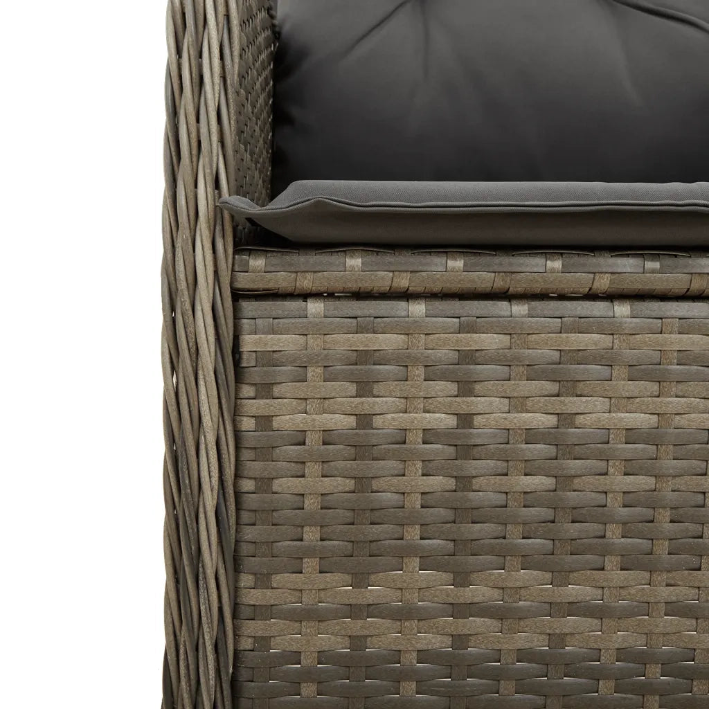 Sedie da Giardino Reclinabili 2 pz con Tavolo in Polyrattan 365692