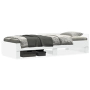 Letto singolo | Letto per adulti | Giroletto Bianco 90x190 cm in Legno Multistrato
