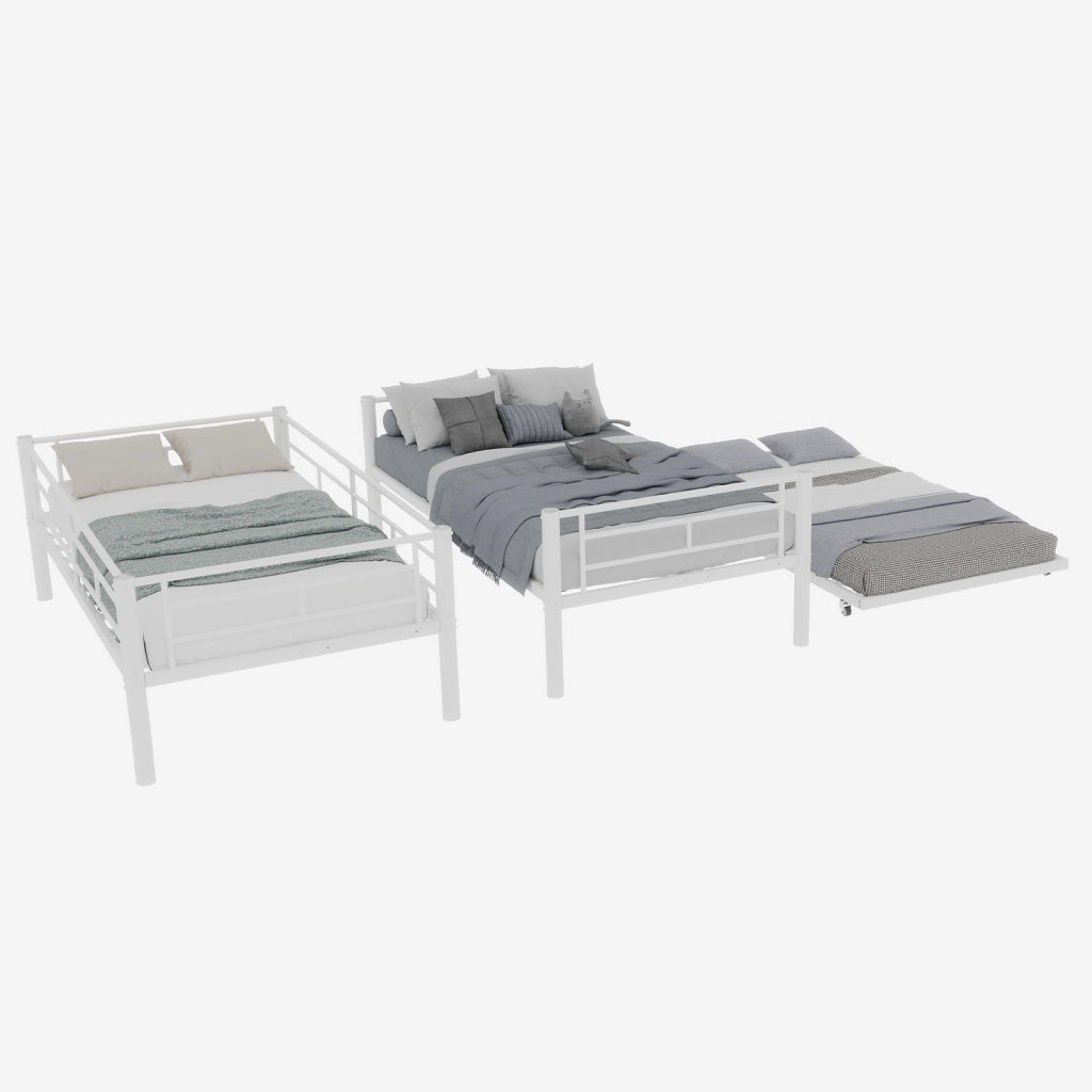 Letto a Castello Twin over Twin ¨C MINIMAL ¨C Metallo, Rete a Doghe, Senza Materasso