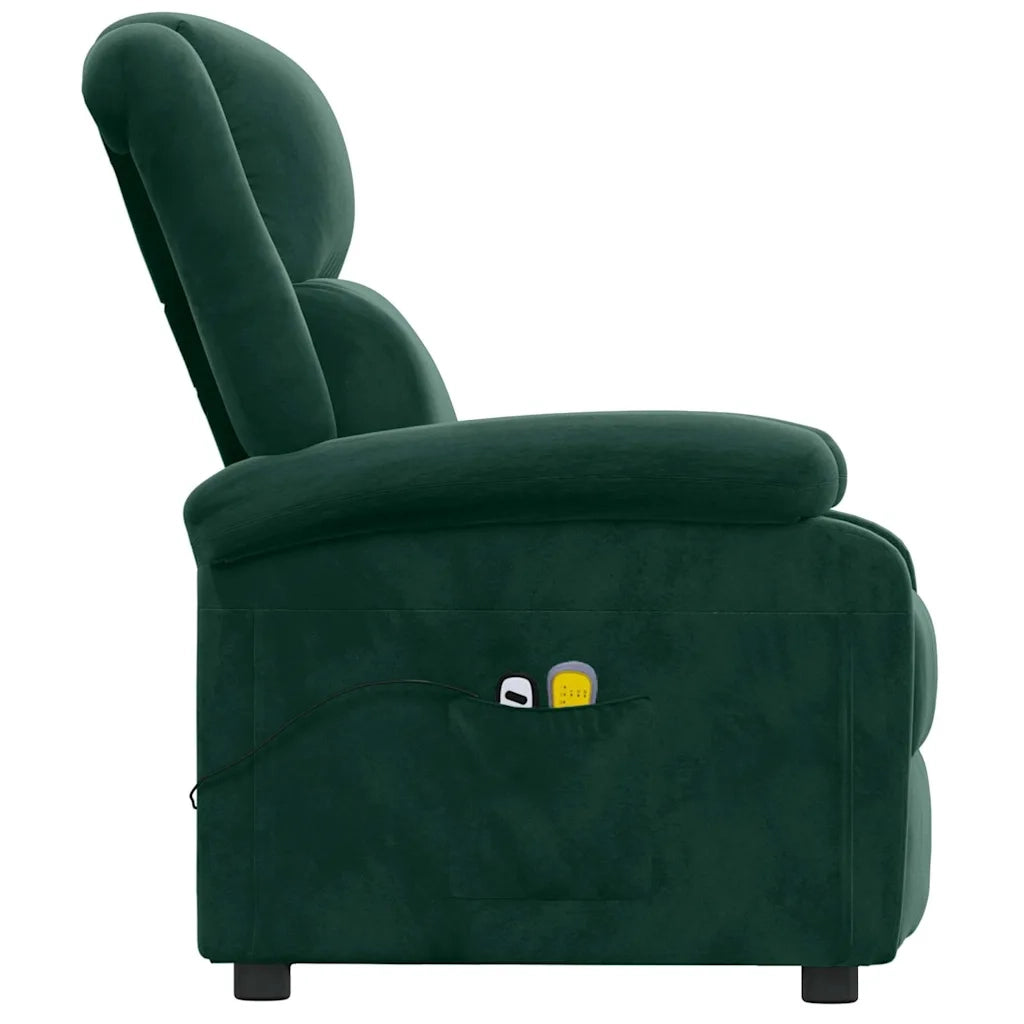 Divano Sedia-Poltrona Massaggiante Elettrica Verde Scuro in Velluto