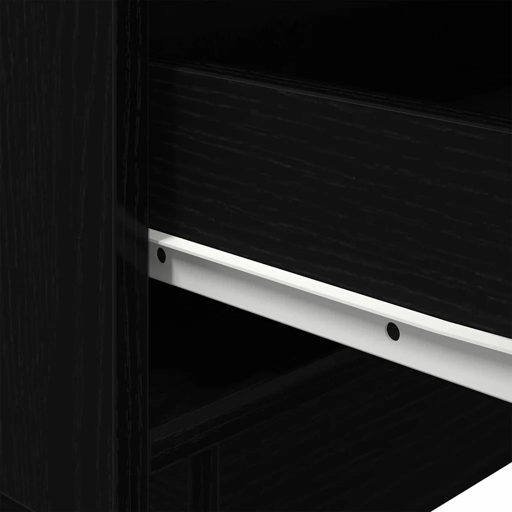 Comodino | Armadio da Notte | Mobiletto da notte Rovere Nero 45 x 40 x 55 cm Legno multistrato