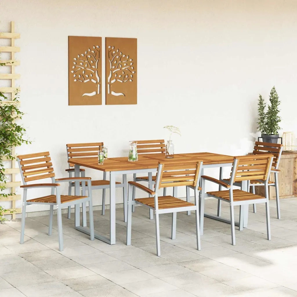 Set da Pranzo per Giardino 7 pcs Grigio 3284348