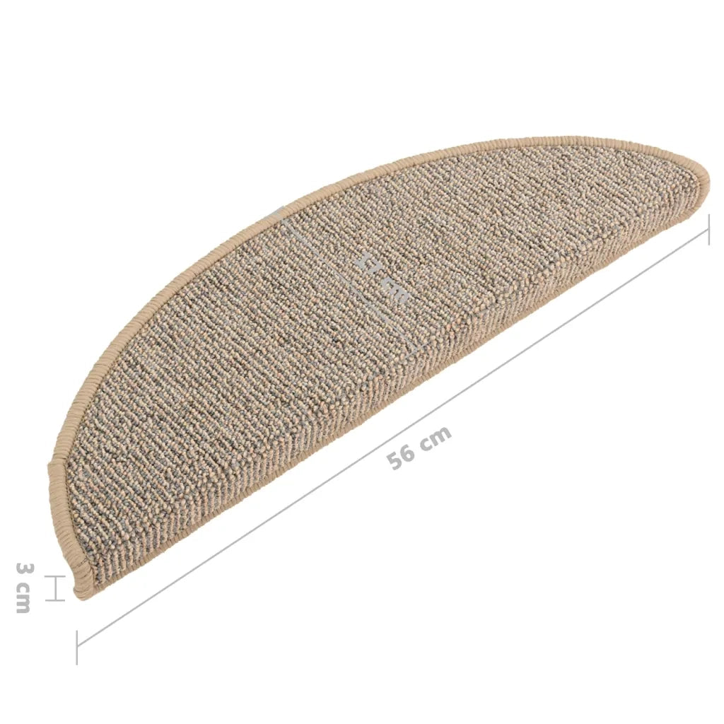 Tappetini per scale 15 pz 56x17x3 cm Marrone Semicircolari 149847