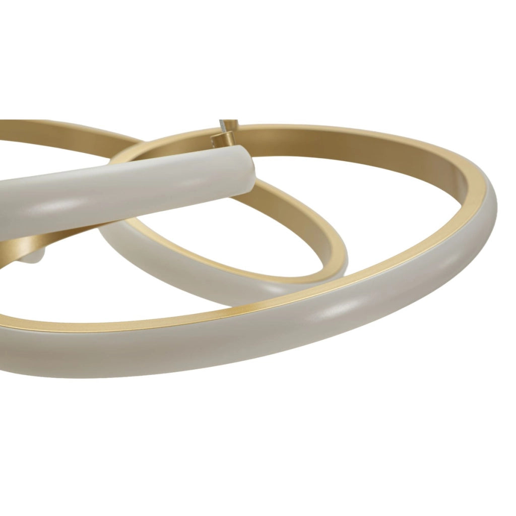 Lampadario Glovy in oro satinato con spirali LED regolabili