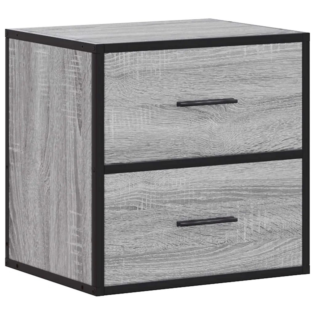 Comodini a Muro 2 pz Grigio Sonoma 40x31x39,5 cm