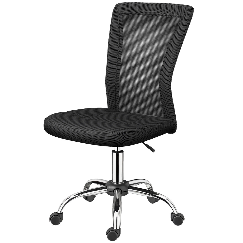 Sedia da ufficio girevole senza braccioli in rete ¨C zephmum ¨C nero 43x58x90-100 cm