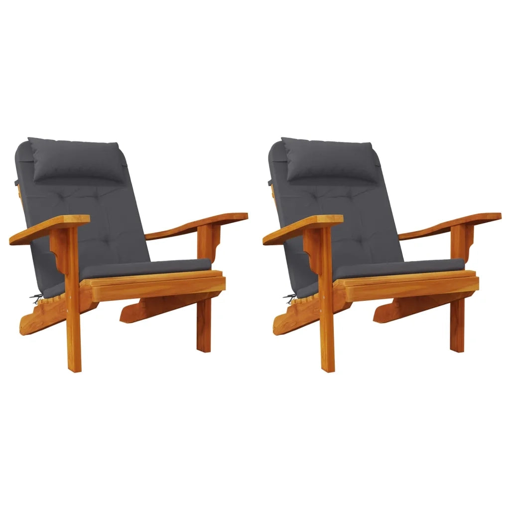 Cuscini per Sedia Adirondack 2 pz Antracite in Tessuto Oxford 361830