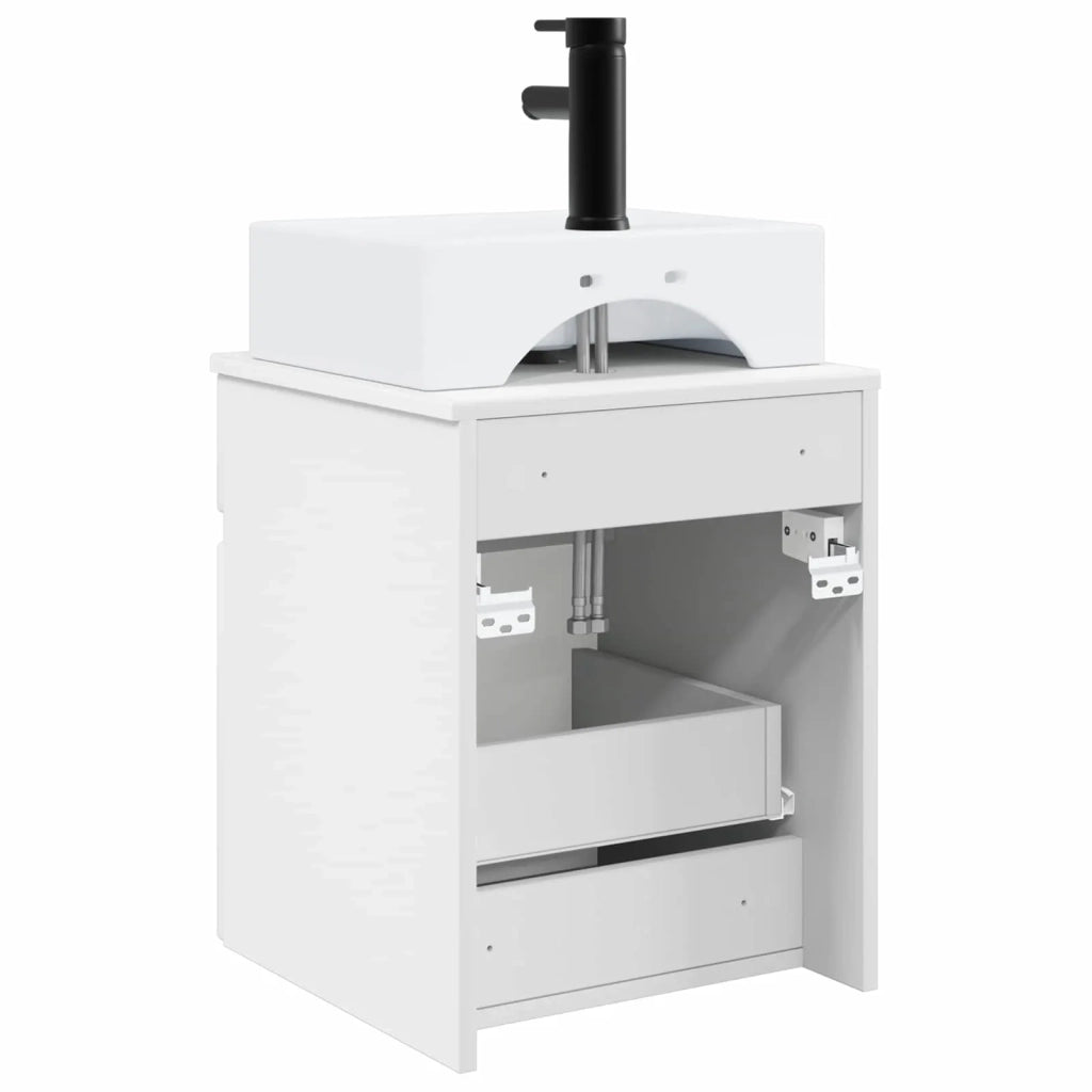 Mobile Lavabo da Parete Bianco Lucido 39 x 41 x 62,5 cm 890576