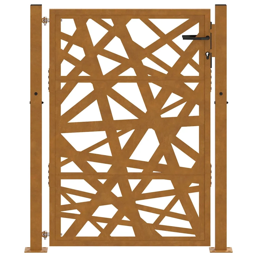Cancello da Giardino 105x130 cm Acciaio Corten Design Leggero