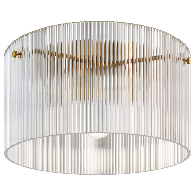 Plafoniera con paralume in acrilico, compatibile con lampade in metallo, alogene e a LED.