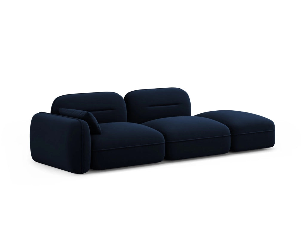 Cosmopolitan Design - Divano modulare destro "Sydney" 3 posti in velluto blu reale 