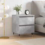 Comodino Grigio Cemento 40x35x50 cm in Legno Multistrato 826868