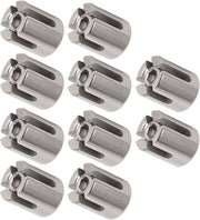 Set di 10 klemme a croce in acciaio inossidabile per cavi con sistema di accessori per parete - 3 mm - Railing in acciaio inossidabile