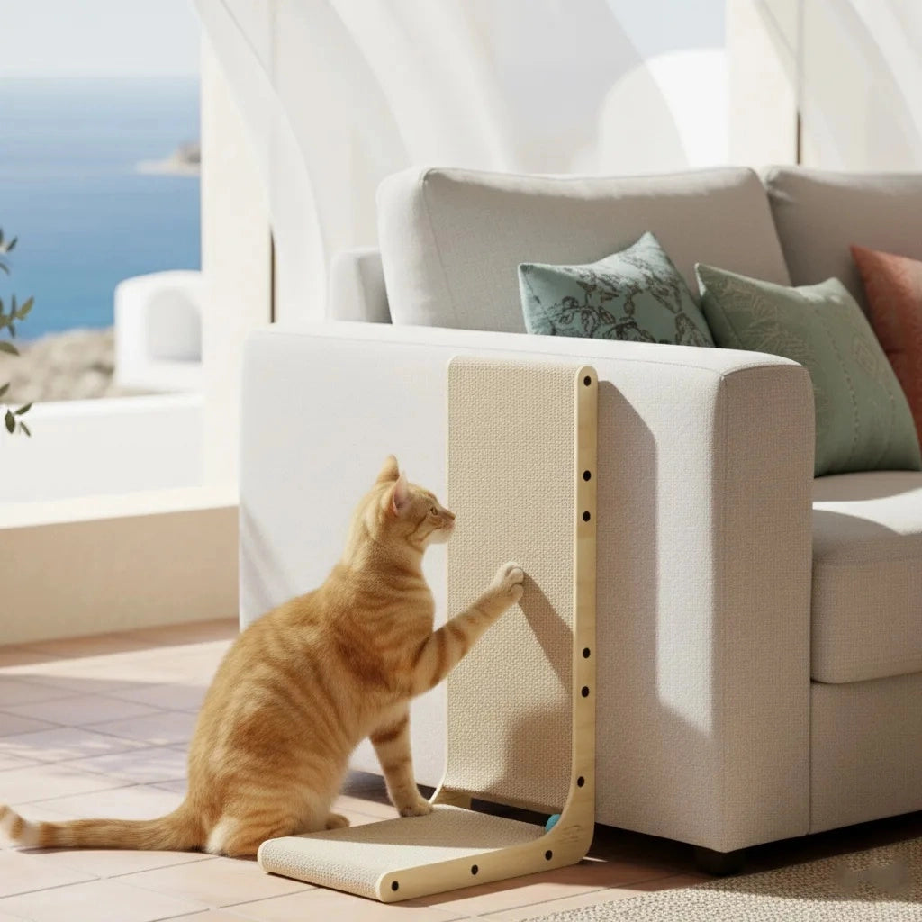 Tiragraffi per gatti LITORAL a forma di L stabile con doppio utilizzo 68 x 42 x 29 cm