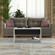 Limatola, Tavolino da Salotto Forma Rettangolare, 90x50x47h cm Bianco Crema