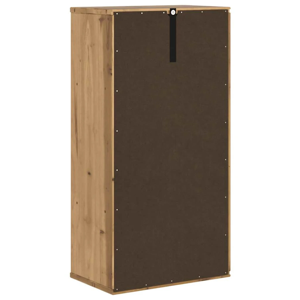Mobiletto laterale rustico classico 40 x 24 x 79 cm ampio spazio di archiviazione atmosfera accogliente legno massello color miele 02_0058038