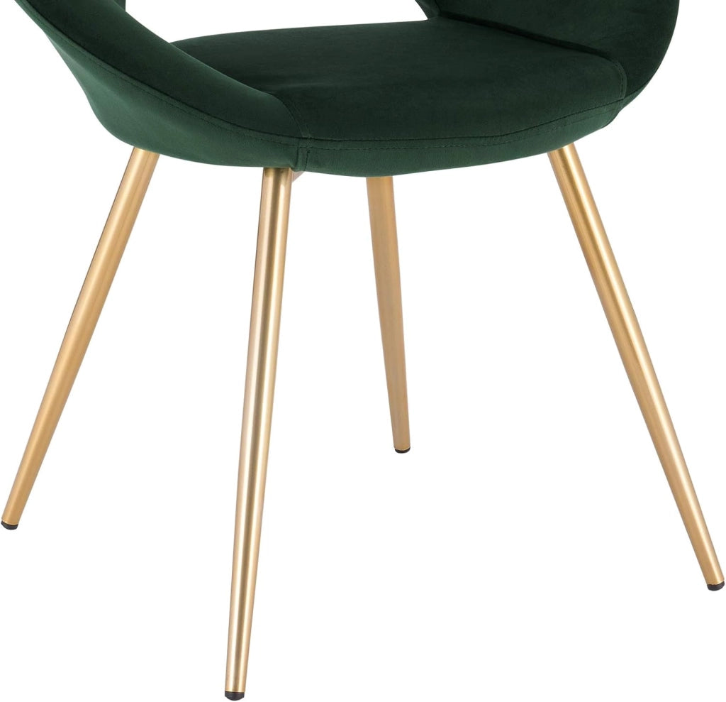 Set di 4 Sedie da Pranzo Poltrone in Velluto per Sala da Pranzo Soggiorno Moderna Sedia Con Schienale Braccioli Verde Scuro BH230dgn-4