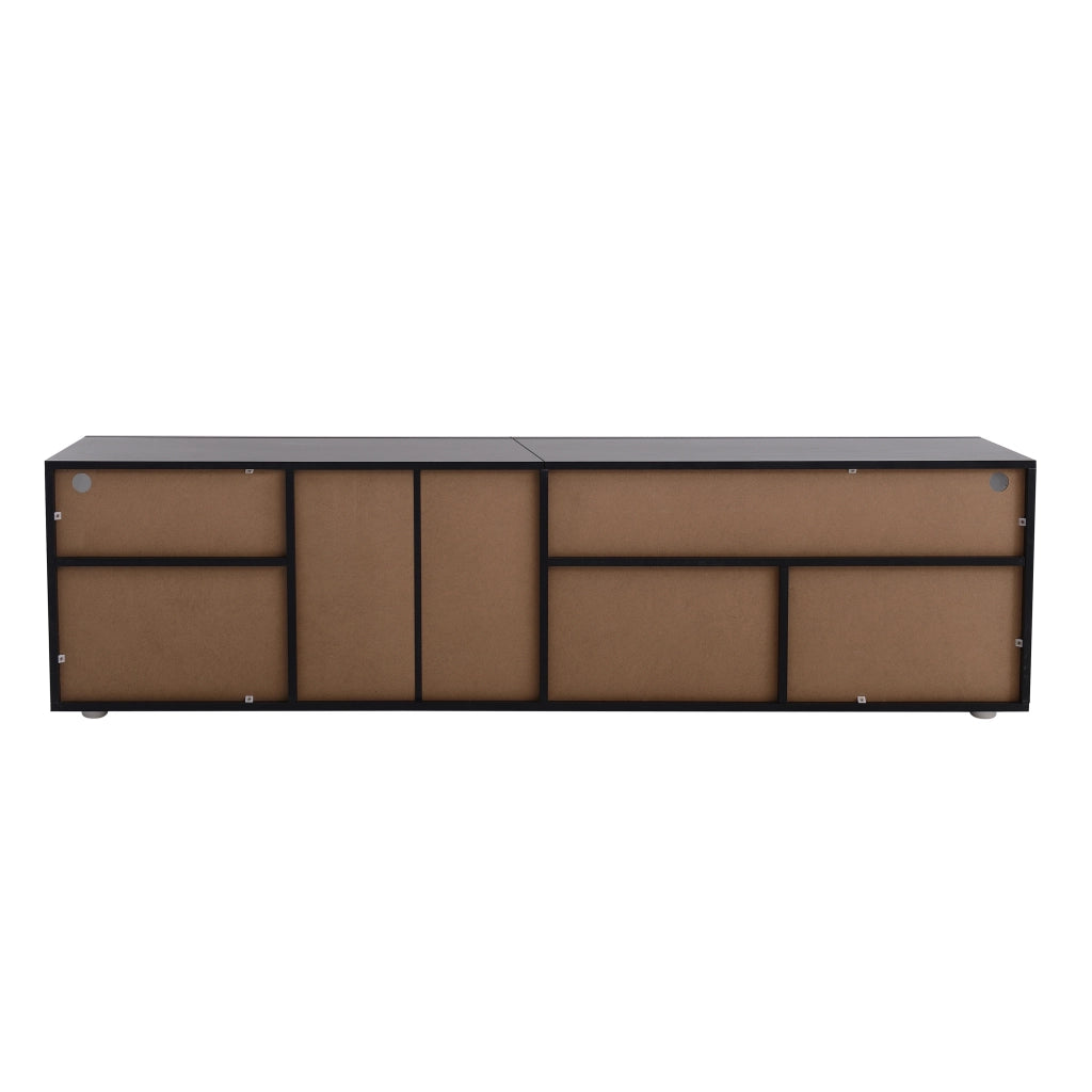 Mobile TV moderno - Zephmum - 180cm - Nero - Pannello chiaro, illuminazione LED variabile
