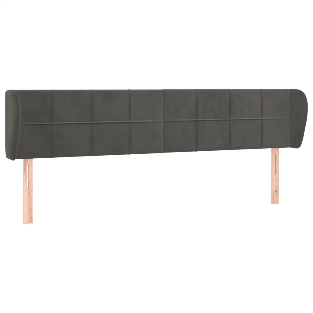 Testiera ad Orecchio Grigio Scuro 203x23x78/88 cm in Velluto 3117211