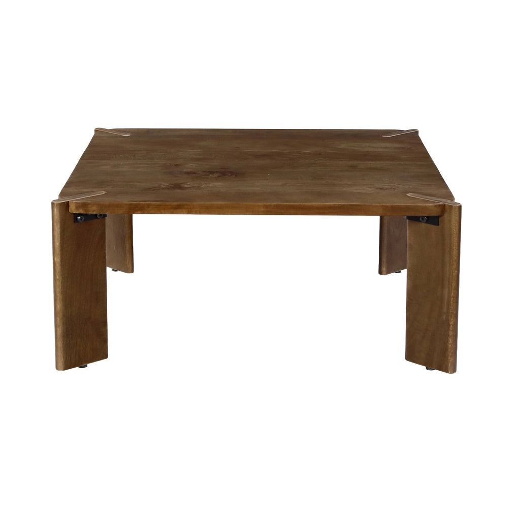 Tavolino esotico quadrato in legno massello, 80cm, noce