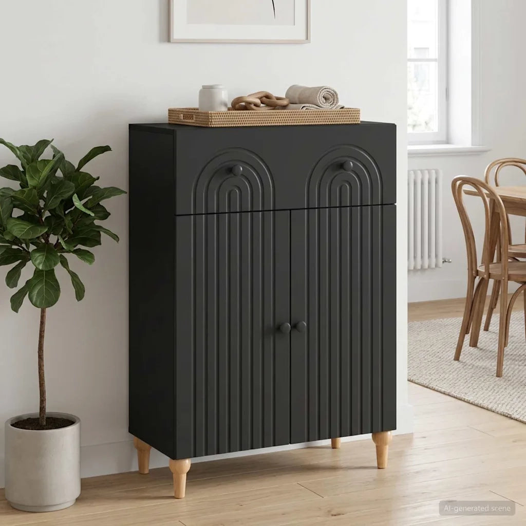Credenza Nero 66 x 34,5 x 90 cm Legno ingegnerizzato 894176