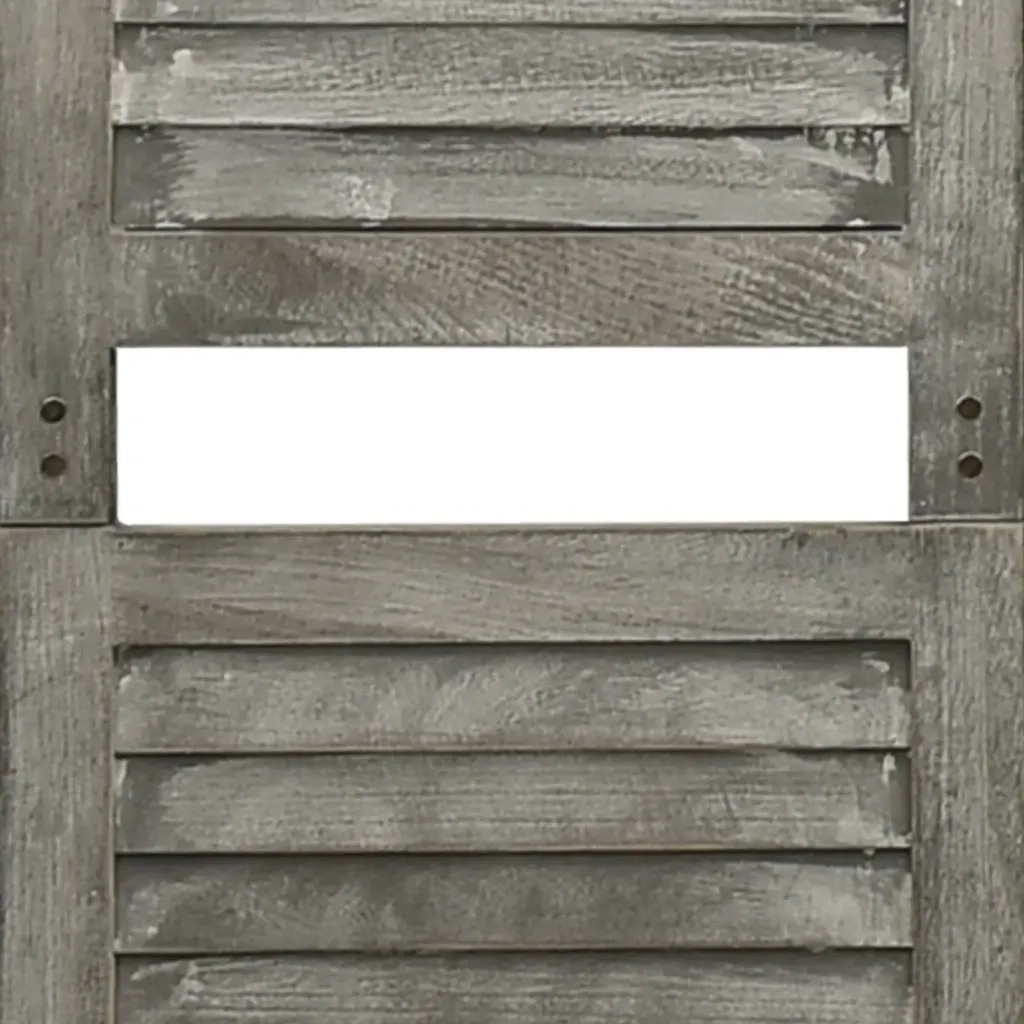Divisorio a 5 Pannelli Grigio 179x166 cm in Legno Massello cod mxl 61339