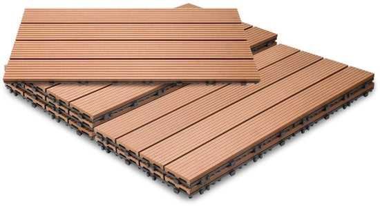 Tegoli in lega di PVC 60x30cm 24 pezzi 4m² per balcone, terrazza o giardino con montaggio rapido