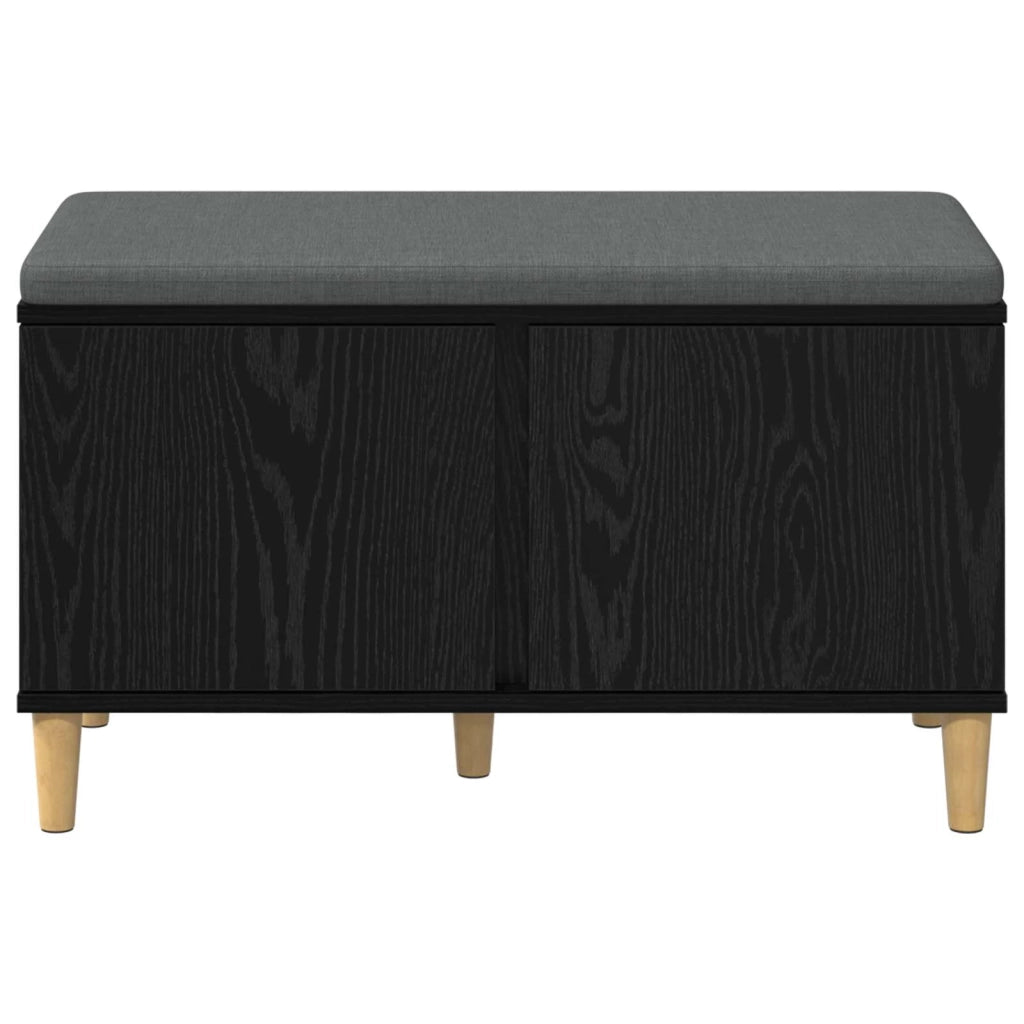 Panca per ingresso con cuscino Rovere Nero 80 x 38 x 46 cm 891529